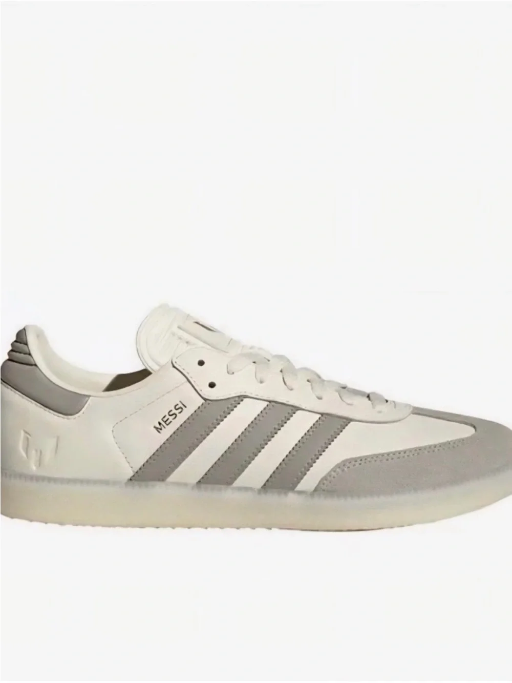NWT Unisex ADIDAS SAMBA MESSI White Gray With Gum Sole *RARE*